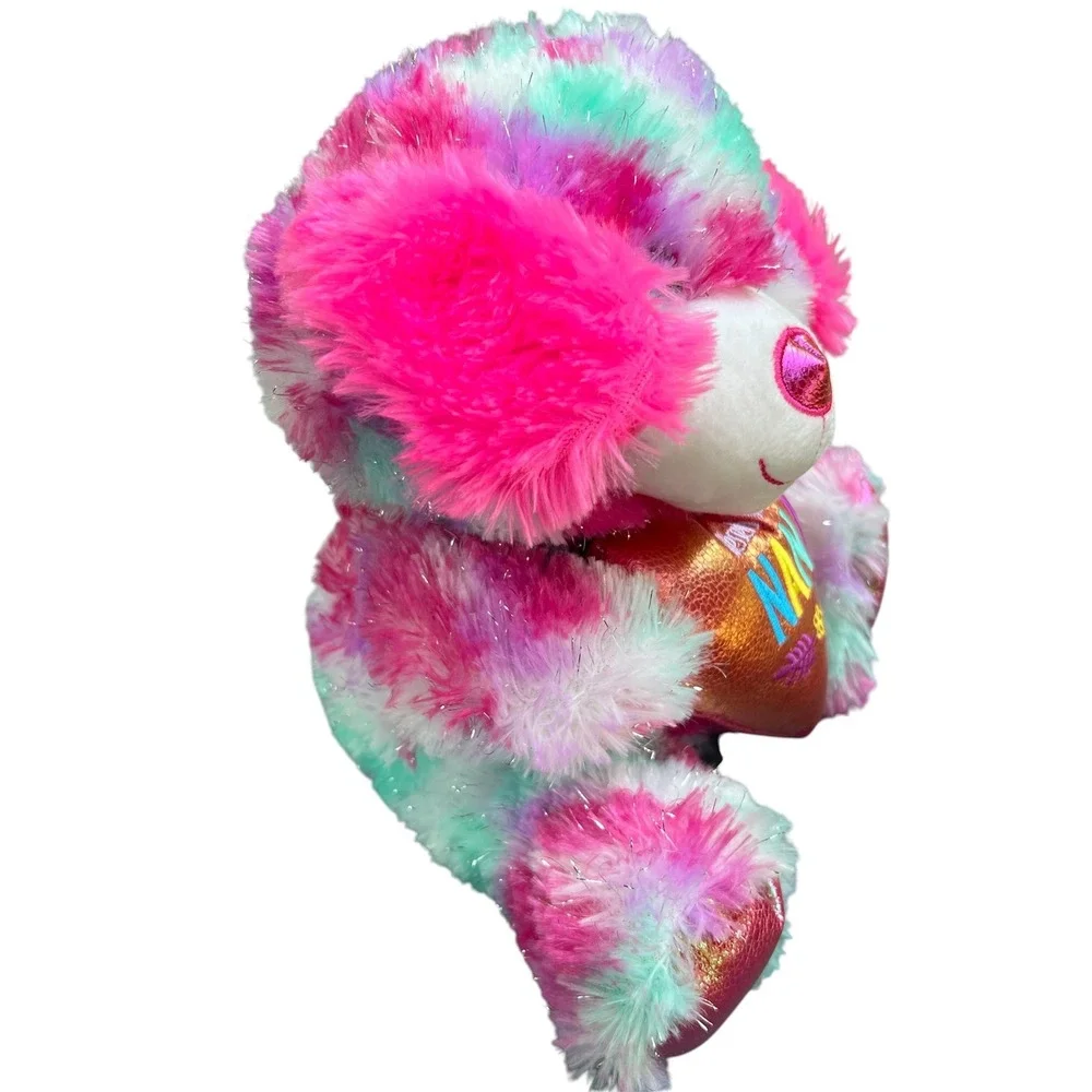 Way To Celebrate Mothers Day Nana Plush Dog Tie Dye Pink Purple Teal 10 inch NWT
